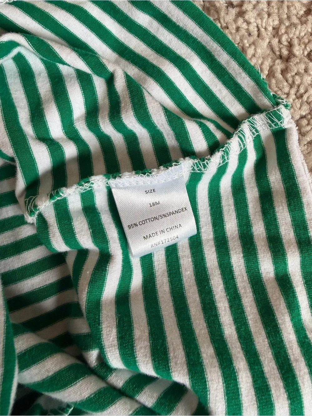 Stitchy Fish 18 Month Striped Green Polo Romper